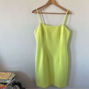Milly Cady Mini Slip Dress Yellow/Green/Limeade SZ 6